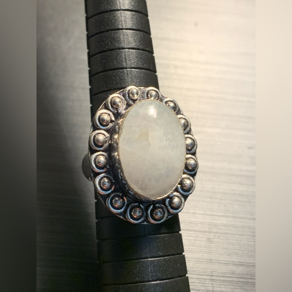 Moonstone Silver Ring. New. Size 9.